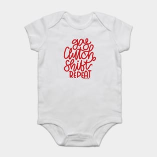 Gas Clutch Shift Repeat (Hand Lettered) - Red Baby Bodysuit